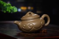 《仿古如意》宜興紫砂壺茶壺仿古如意茶具全手工頂級蟹殼青