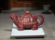 《金龜出?！芬伺d紫砂壺高級工藝美術師純手工底槽青創新壺茶壺紫砂茶具