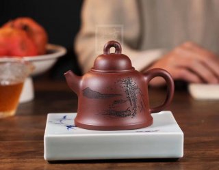 《古鐘》宜興紫砂壺工藝美術師純手工鐘形泡茶壺底槽青茶具  《古鐘》宜興紫砂壺工藝美術師純手工鐘形泡茶壺底槽青茶具