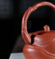 《佛肚竹提梁》宜興紫砂壺套裝家用工藝美術師沈洪斌手工降坡泥名家功夫茶壺茶具