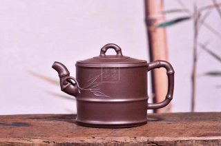 《清竹弄影》經(jīng)典紫砂壺竹段宜興名家全手工工藝美術(shù)師泡茶壺茶具紫泥  《清竹弄影》經(jīng)典紫砂壺竹段宜興名家全手工工藝美術(shù)師泡茶壺茶具紫泥