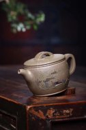 《泥繪漢瓦》宜興紫砂壺工藝美術師手工青段泡茶壺茶具漢瓦