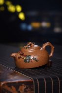 《閑情逸致》宜興紫砂壺全手工工藝美術(shù)師茶具純泡茶壺七彩桂花砂