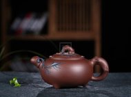 《松竹梅》紫砂壺宜興高級工藝美術(shù)師手工泡茶壺紫泥茶具茶壺