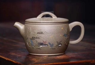《泥繪漢瓦》宜興紫砂壺工藝美術師手工青段泡茶壺茶具漢瓦  《泥繪漢瓦》宜興紫砂壺工藝美術師手工青段泡茶壺茶具漢瓦