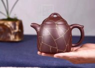 《金絲秦權》宜興紫砂壺工藝美術師手工紫泥泡茶壺秦權茶具