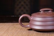 《三足橋韻》宜興紫砂工藝美術師手工紫砂壺茶具壺紫茄泥